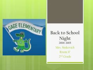 Back to School Night 2014-2015