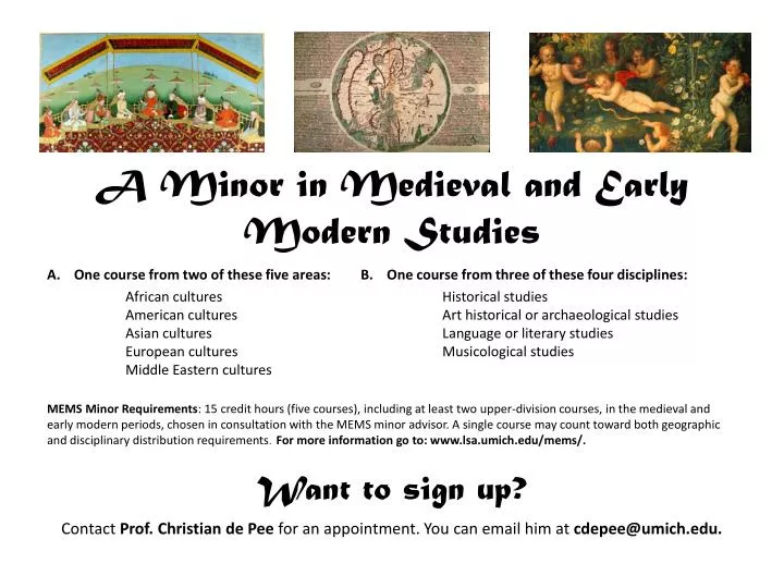 a minor in medieval and early modern studies