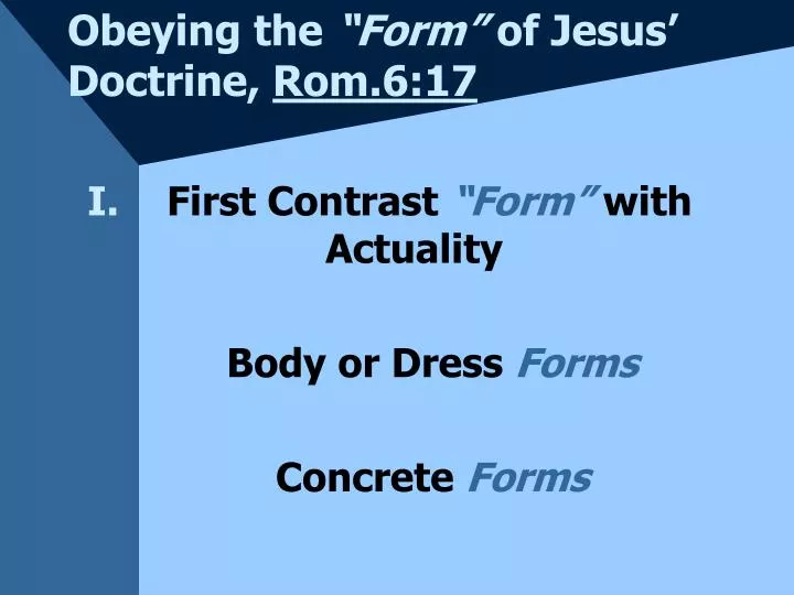 obeying the form of jesus doctrine rom 6 17