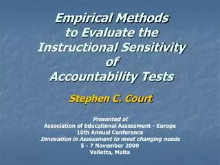 Empirical Methods to Evaluate the Instructional Sensitivity of Accountability Tests