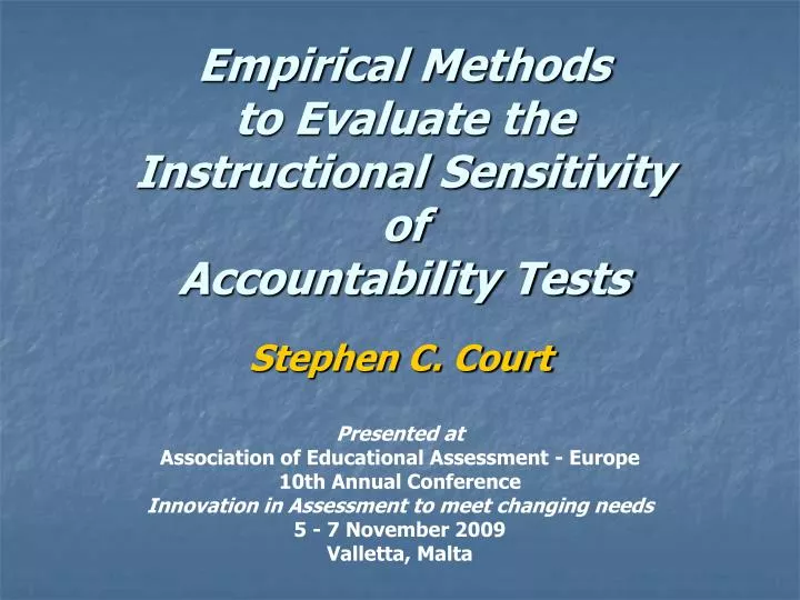 empirical methods to evaluate the instructional sensitivity of accountability tests