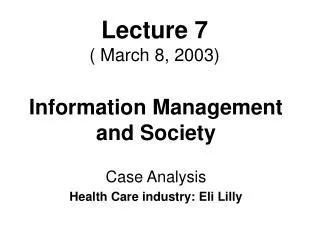 Lecture 7 ( March 8, 2003)
