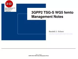 3GPP2 TSG-S WG5 femto Management Notes