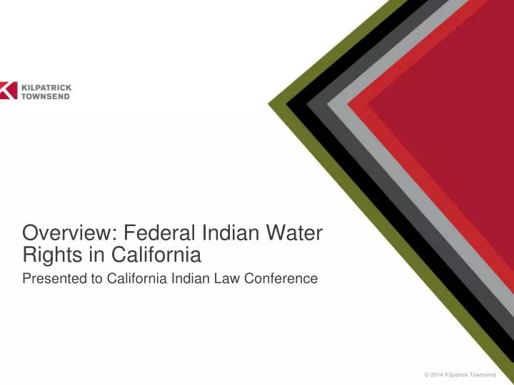 overview federal indian water rights in california