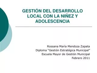 gesti n del desarrollo local con la ni ez y adolescencia