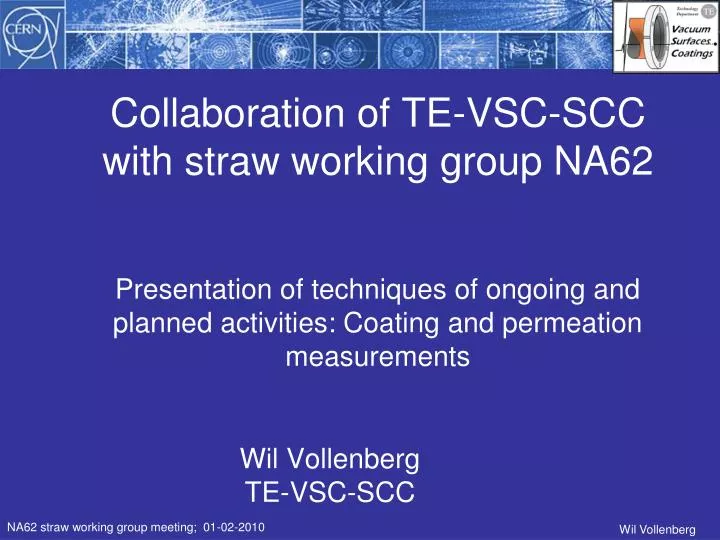 collaboration of te vsc scc with straw working group na62