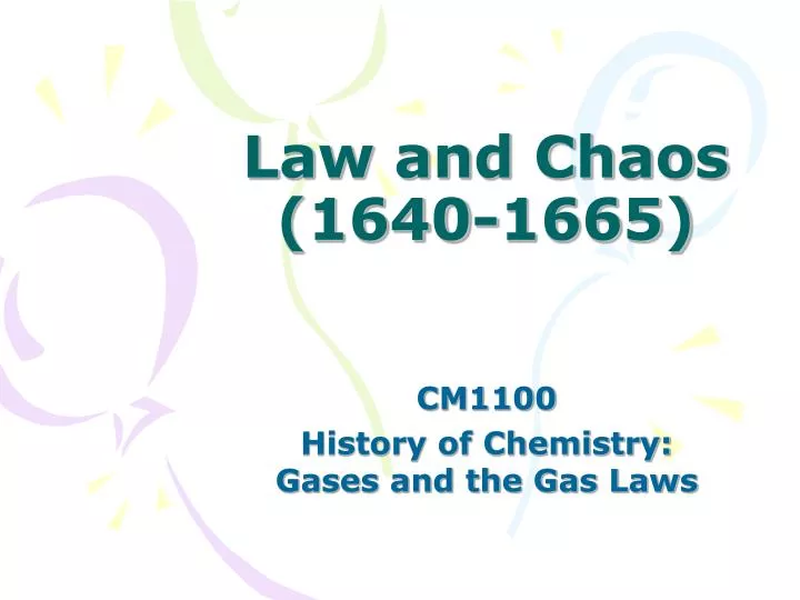 law and chaos 1640 1665