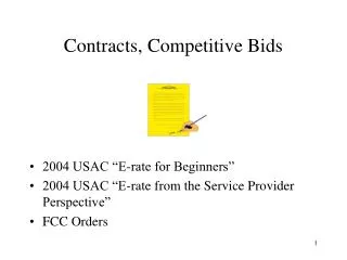 Contracts, Competitive Bids