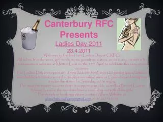 Welcome to the first ever Ladies Day at CRFC!