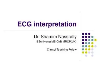 ECG interpretation