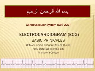 ELECTROCARDIOGRAM (ECG)