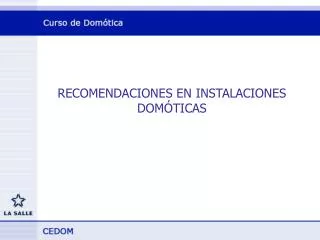recomendaciones en instalaciones dom ticas