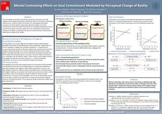 Mental Contrasting Effects on Goal Commitment Mediated by Perceptual Change of Reality