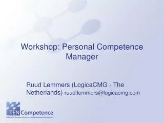 Workshop: Personal Competence Manager