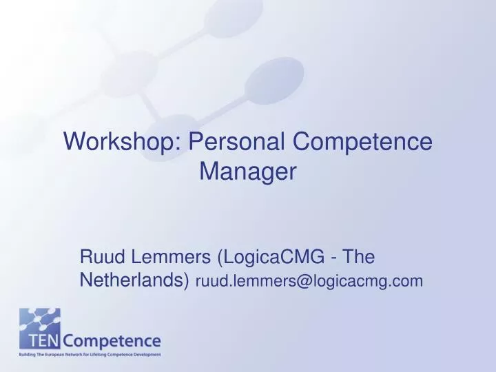 workshop personal competence manager