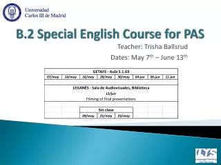 B.2 Special English Course for PAS