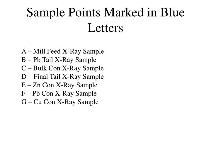 sample points marked in blue letters