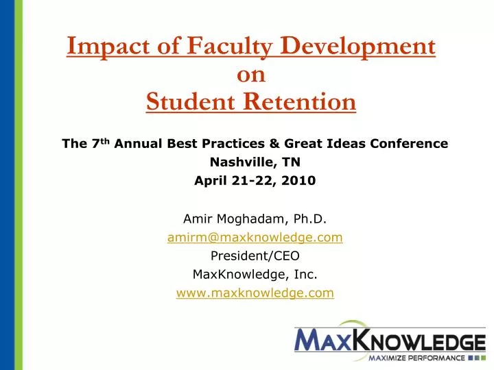 impact of faculty development on student retention