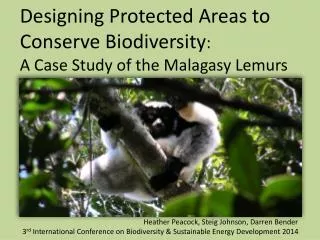 Designing Protected Areas to Conserve Biodiversity : A Case Study of the Malagasy Lemurs