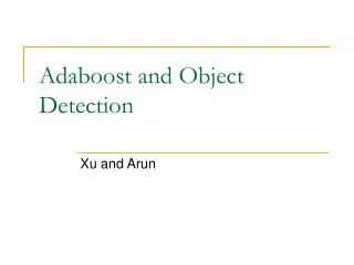 Adaboost and Object Detection