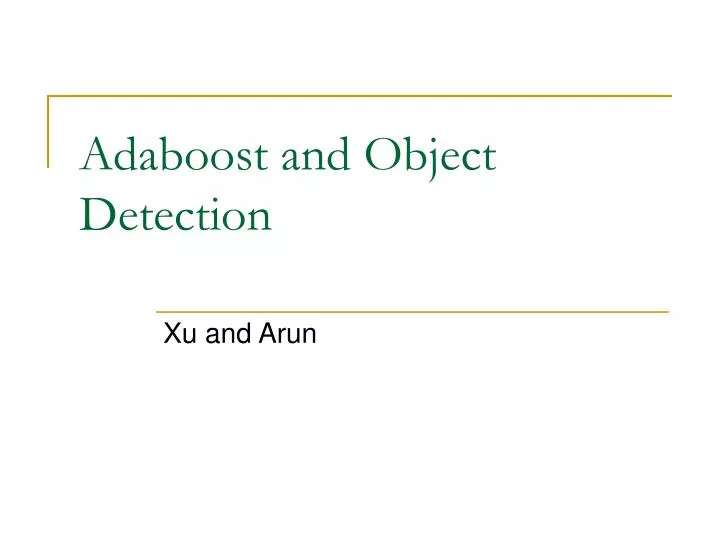 adaboost and object detection