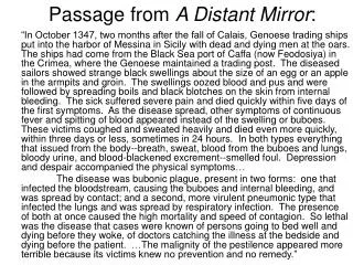 Passage from A Distant Mirror :