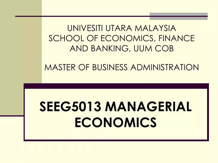 seeg5013 managerial economics