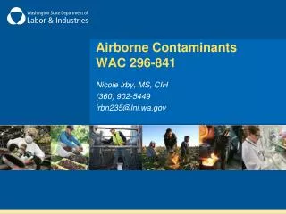 Airborne Contaminants WAC 296-841