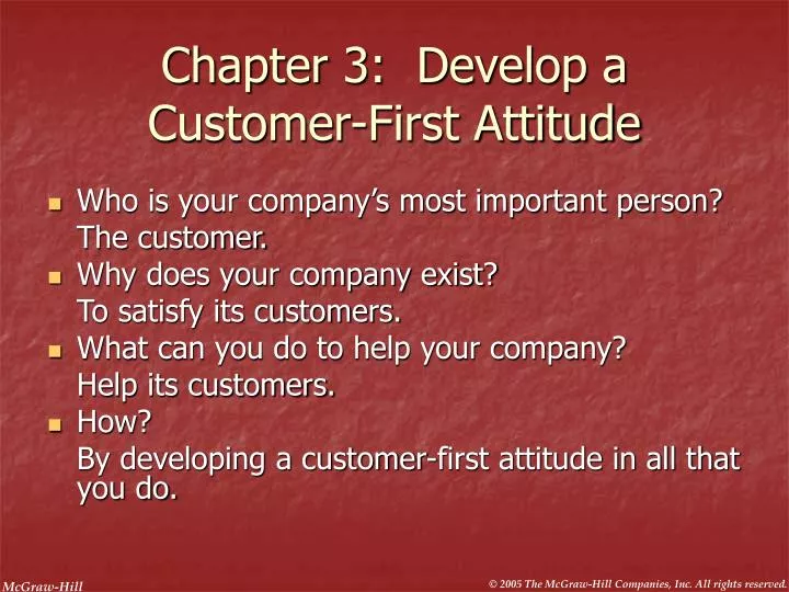 chapter 3 develop a customer first attitude