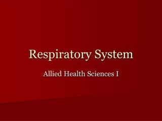 Respiratory System