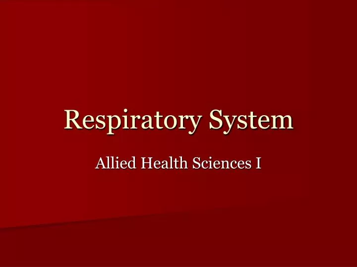 respiratory system