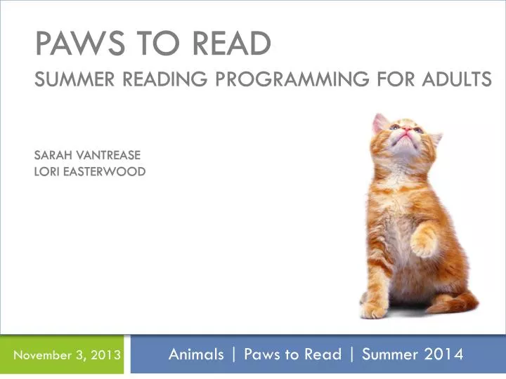 animals paws to read summer 2014