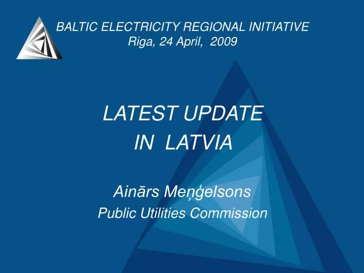 baltic electricity regional initiative riga 24 april 200 9