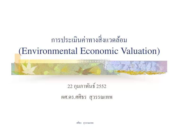 environmental economic valuation