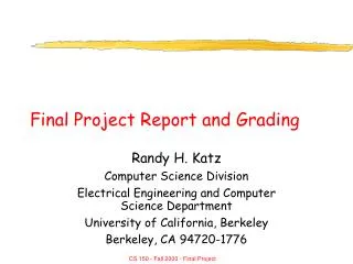 Final Project Report and Grading