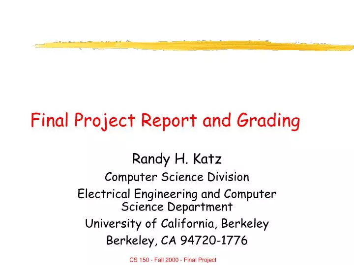 final project report and grading
