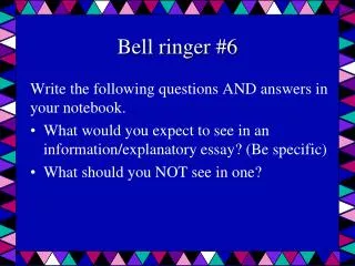 Bell ringer #6