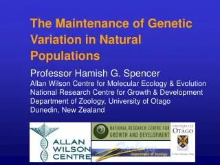 The Maintenance of Genetic Variation in Natural Populations