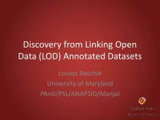 Discovery from Linking Open Data (LOD) Annotated Datasets