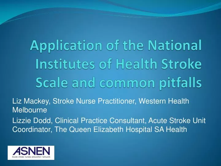 application of the national institutes of health stroke scale and common pitfalls