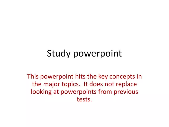 study powerpoint