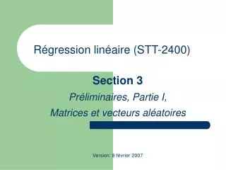 r gression lin aire stt 2400