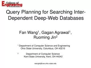 Query Planning for Searching Inter-Dependent Deep-Web Databases