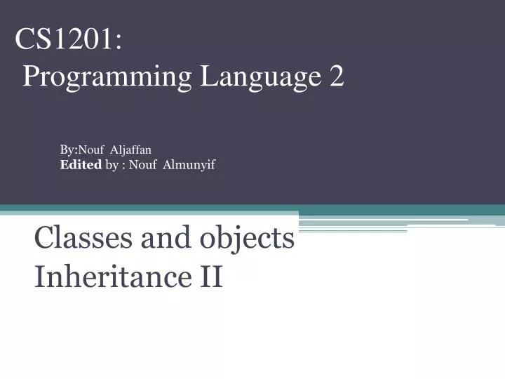 cs1201 programming language 2