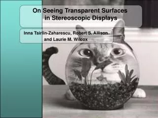 On Seeing Transparent Surfaces in Stereoscopic Displays