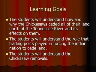 learning goals