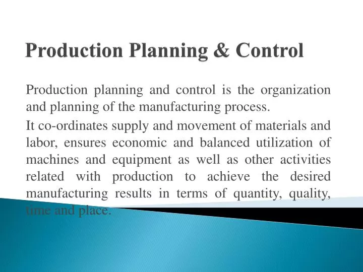 production planning control