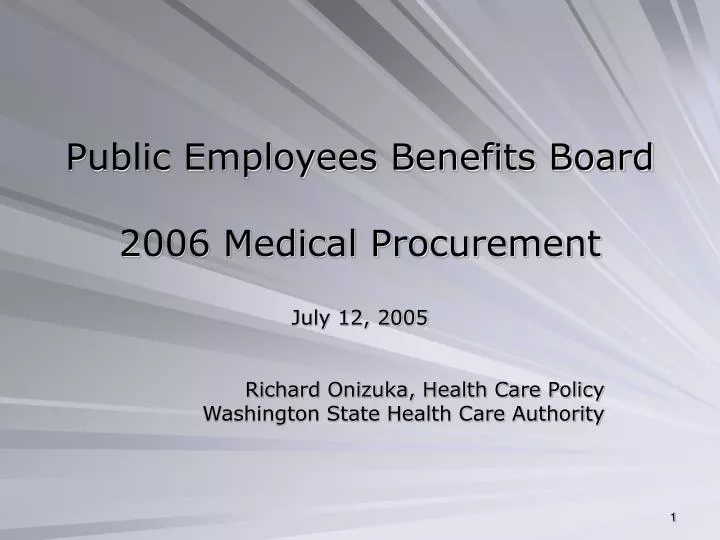 public employees benefits board 2006 medical procurement