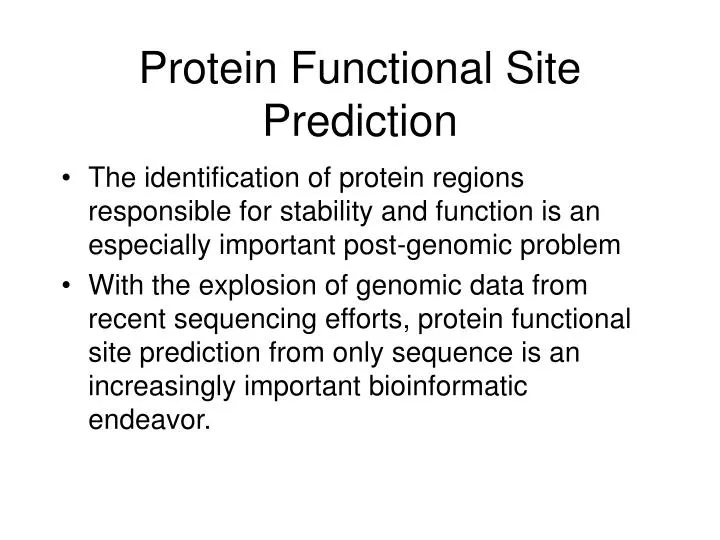 protein functional site prediction