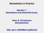 Introduction to Biostatistics: Quantitative and Inferential Methods in Biological Research - slide 1